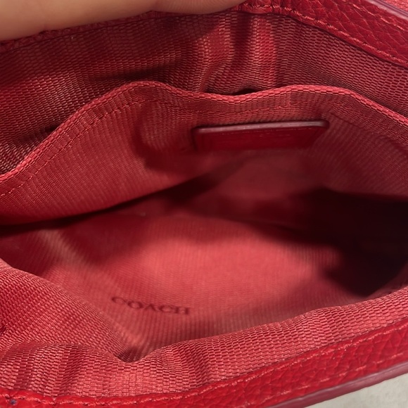 Coach Liv Pouch Red Leather Crossbody Bag - Picture 9 of 15
